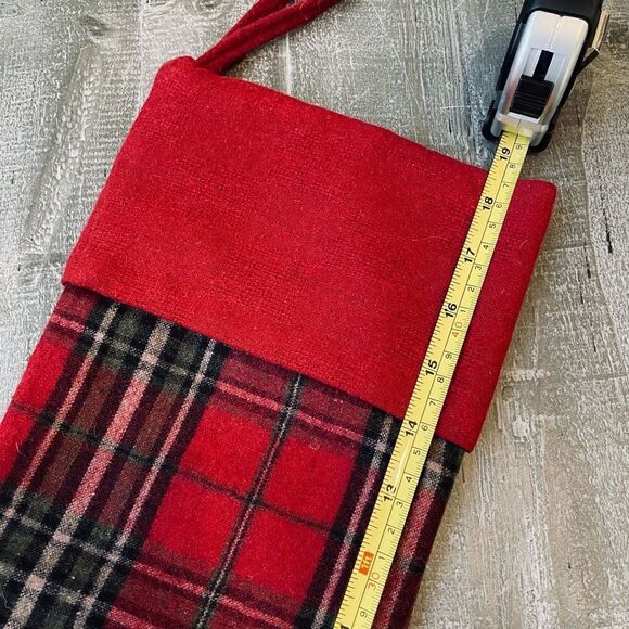 Wool Plaid Christmas Holiday Stockings Set - Picture 2 of 3